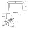 Happy Garden Ensemble Table Extensible 120/160cm et 6 chaises scandinave Blanc Nora