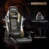 Hbada Chaise Gaming Inclinable, Fauteuil de Bureau Gamer, Siège Pivotante avec Appui-tête et Oreiller Lombaire, Hauteur et Accoudoirs Réglable