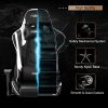 Hbada Chaise Gaming Inclinable, Fauteuil de Bureau Gamer, Siège Pivotante avec Appui-tête et Oreiller Lombaire, Hauteur et Accoudoirs Réglable