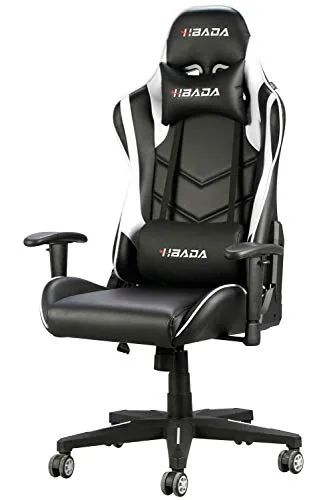 Hbada-Chaise-Gaming-Inclinable-Fauteuil-de-Bureau-Gamer-Sige-Pivotante-avec-Appui-tte-et-Oreiller-Lombaire-Hauteur-et-Accoudoirs-Rglable-0 Hbada Chaise Gaming Inclinable, Fauteuil de Bureau Gamer, Siège Pivotante avec Appui-tête et Oreiller Lombaire, Hauteur et Accoudoirs Réglable