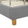 IDIMEX Lit Double pour Adulte Samuel Couchage Queen Size 160 x 200 cm 2 Places / 2 Personnes, avec sommier et tête de lit Design, revêtement en Tissu Gris