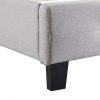 IDIMEX Lit Simple pour Adulte Maria Couchage 120 x 200 cm avec sommier 1 Place et Demi / 1 Personne, tête et Pied de lit capitonnés, revêtement en Tissu Gris