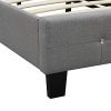 IDIMEX Lit Simple pour Adulte ou Enfant TICO Couchage 90 x 190 cm avec sommier 1 Place / 1 Personne, tête et Pied de lit capitonnés avec Strass, revêtement en Tissu Gris