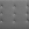 IDIMEX Lit Simple pour Adulte ou Enfant TICO Couchage 90 x 190 cm avec sommier 1 Place / 1 Personne, tête et Pied de lit capitonnés avec Strass, revêtement en Tissu Gris