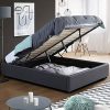 IDMarket-Lit-Coffre-Miami-PVC-Gris-avec-sommier-160-x-200-cm-0-0 IDMarket - Lit Coffre Miami PVC Gris avec sommier 160 x 200 cm