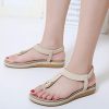 JIANKE Sandales Femme Plates Été Bohème Sandales Confortables Chaussures pour Plage Vacances