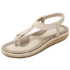 JIANKE Sandales Femme Plates Été Bohème Sandales Confortables Chaussures pour Plage Vacances