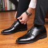 JOYTO Chaussure Homme Cuir, Lacets Derby Mariage Dressing Oxford Business Cuir Vernis Brogue Vintage Noir Marron Rouge 37-47EU