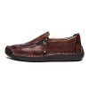 LIEBE721 Chaussures en Cuir pour Hommes Fermeture à glissière Casual Bateau Sneaker Non-Slip Durable Respirant Mocassins