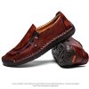 LIEBE721 Chaussures en Cuir pour Hommes Fermeture à glissière Casual Bateau Sneaker Non-Slip Durable Respirant Mocassins