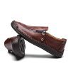 LIEBE721 Chaussures en Cuir pour Hommes Fermeture à glissière Casual Bateau Sneaker Non-Slip Durable Respirant Mocassins