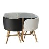 Mobilier-Deco-Ensemble-Table-4-chaises-encastrable-Noir-et-Blanc-0-0 Mobilier Deco Ensemble Table + 4 chaises encastrable Noir et Blanc