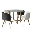 Mobilier-Deco-Ensemble-Table-4-chaises-encastrable-Noir-et-Blanc-0 Mobilier Deco Ensemble Table + 4 chaises encastrable Noir et Blanc