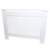 MonsterShop Cache Radiateur à Motif Grillagé en MDF Blanc de 111,5cm de Large x 82cm de Haut x 18,8cm de Profondeur