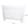 MonsterShop Cache Radiateur à Motif Grillagé en MDF Blanc de 111,5cm de Large x 82cm de Haut x 18,8cm de Profondeur