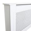 MonsterShop Cache Radiateur à Motif Grillagé en MDF Blanc de 111,5cm de Large x 82cm de Haut x 18,8cm de Profondeur