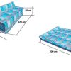 Natalia Spzoo Matelas Pliant Sofa pour Adultes et Enfants, Choix des Couleurs 200 cm de Long