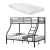 [Neu.Haus]®]®]®] Lit superposé en Métal avec 2 Matelas Armature Massive pour 3 Personnes 210cm x 147,5cm x 168cm