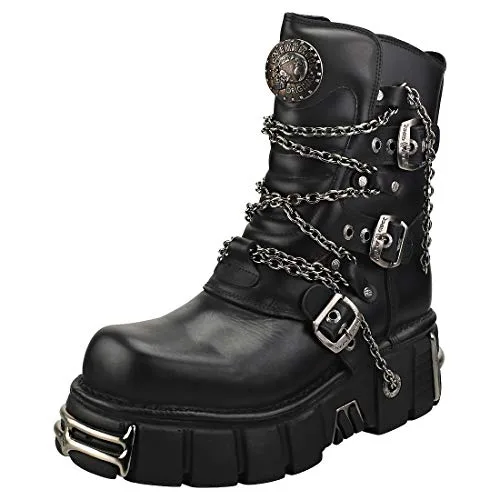 New Rock Straps and Chains Mixte Adulte Bottes Plate-Forme
