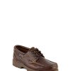 PAYMA Chaussures Bateau Homme en Cuir 3 Eye Lacet Classique Docksides Brun Marron. Semelle en Caoutchouc Marron foncé