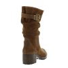 Pao Mi-Bottes Cuir Velours Cognac