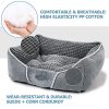 Pecute Panier Chien, Lit pour Chien, Panier pour Chien, Grand Panier Lit pour Chien Chat Animaux Favoris Coussin Amovible Gris Chaud Lavable en Machine
