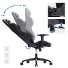 SONGMICS-Chaise-Gamer-Fauteuil-de-Bureau-Racing-Sport-avec-Support-Lombaire-et-Coussin-Noir-Gris-RCG02G-0-1 SONGMICS Chaise Gamer Fauteuil de Bureau Racing Sport avec Support Lombaire et Coussin Noir, Gris RCG02G