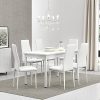 Set de salle à manger moderne avec table et 6 chaises blanc