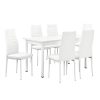 Set de salle à manger moderne avec table et 6 chaises blanc