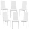 Set de salle à manger moderne avec table et 6 chaises blanc