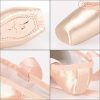 Soudittur Chaussures de Ballet de Pointe pour La Danse Classique en Rose avec Rubans de Satin et Protège-Orteils pour Ballerines Femme Fille(Prendre Une Taille au Dessus)