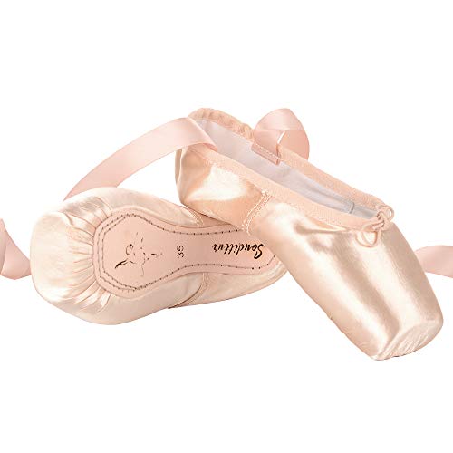 Soudittur Chaussure de Ballet Classique Ballerine Fille Toile Chaussures de Danse Pilates Gymnastique Split Plate Ballet Doux Chaussons pour Femmes EU 21-44