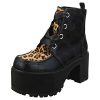TUK-Shoes-Femmes-Noir-Lopard-Nosepurge-Boot-EU38-UKW5-0 T.U.K. Shoes Femmes Noir Léopard Nosepurge Boot EU38 / UKW5