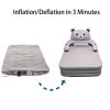 TZlong Matelas Gonflable 2 Personnes lit Pliant Electrique lit dappoint Adulte avec Pompe,Dossier,Oreiller et Porte-gobelets supporte jusqu'à 400kg(203x153x46cm)