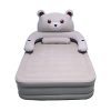 TZlong Matelas Gonflable 2 Personnes lit Pliant Electrique lit dappoint Adulte avec Pompe,Dossier,Oreiller et Porte-gobelets supporte jusqu'à 400kg(203x153x46cm)