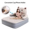 TZlong Matelas Gonflable 2 Personnes lit Pliant Electrique lit dappoint Adulte avec Pompe,Dossier,Oreiller et Porte-gobelets supporte jusqu'à 400kg(203x153x46cm)