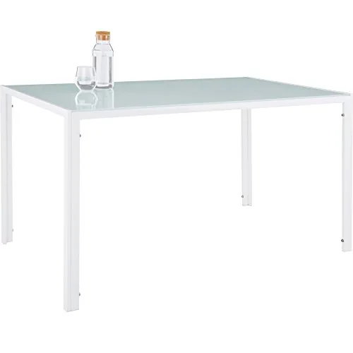 TecTake-Table-de-Salle--Manger-avec-4-chaises-Confort-dAssise-trs-lev-Plaque-de-Table-Robuste-en-Verre-tremp-diverses-Couleurs-0-1 TecTake Table de Salle à Manger avec 6 chaises - diverses Couleurs