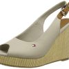 Tommy Hilfiger Iconic Elena Sling Back Wedge, Sandales Bout Ouvert Femme