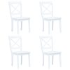 YiYueTrade-Ensemble-de-Salle--Manger-5-pcs-Bois-dhva-Blanc-0-1 YiYueTrade Ensemble de Salle à Manger 5 pcs Bois d'hévéa Blanc