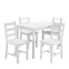 Yulie-Table-de-Salle--Manger-avec-4-chaises-en-Bois-Massif-pour-Cuisine-caf-75-75-73cm-Blanc-0 Yulie Table de Salle à Manger avec 4 chaises en Bois Massif pour Cuisine café 75 * 75 * 73cm Blanc