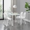[en.CASA] Ensemble Table et 4 Chaises Table de Salle à Manger avec 4 Chaises Métal Bois Plastique Verre Couleurs Différentes 105cm x 60cm x 75cm