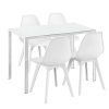 [en.CASA] Ensemble Table et 4 Chaises Table de Salle à Manger avec 4 Chaises Métal Bois Plastique Verre Couleurs Différentes 105cm x 60cm x 75cm
