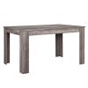 [en.CASA] Table à Manger en chêne Ancien avec 6 chaises Gris Brilliant Cuir-synthétique rembourré 140x90