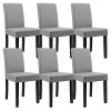 [en.CASA] Table à Manger en chêne Ancien avec 6 chaises Gris Brilliant Cuir-synthétique rembourré 140x90