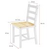 furniture-uk-shop Ensemble Table en Bois + 4 Chaises pour Salle à Manger, Cuisine, Séjour, Café, Poids: 27kg, Gris+Bois