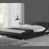 muebles bonitos Lit Double Moderne en Similicuir Alessia pour Matelas 160 x 200cm Noir avec sommier à Lattes inclu