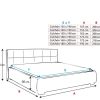muebles bonitos lit Double Moderne Sofia avec sommier à Lattes 180x200cm Noir Design Italien élégant