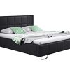 muebles bonitos lit Double Moderne Sofia avec sommier à Lattes 180x200cm Noir Design Italien élégant