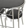 ts-ideen Ensemble Table à Manger Restaurant en 3 Parties Chaise Noir MDF Couleur argentée Cuisine 75 x 80 cm Set
