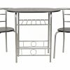 ts-ideen Ensemble Table à Manger Restaurant en 3 Parties Chaise Noir MDF Couleur argentée Cuisine 75 x 80 cm Set